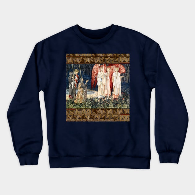 Quest for the Holy Grail,The Attainment,Vision of the Angels to Sir Galahad, Sir Bors and Sir Percival Crewneck Sweatshirt by BulganLumini